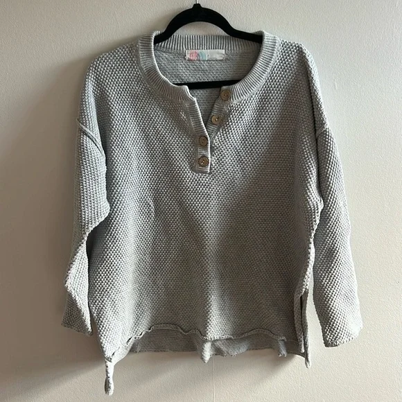 Free People Beach Hailee Sweater in Grey Top Only - Picture 2 of 6